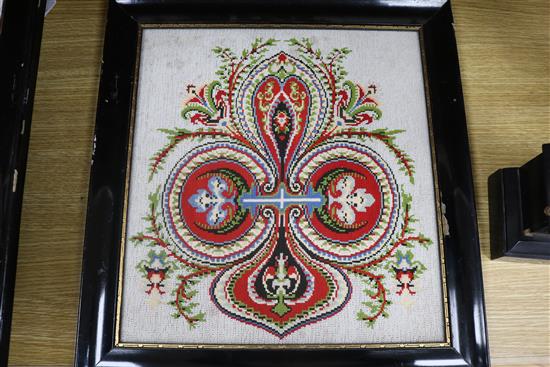 Two Victorian beadwork pictures, H.44cm W.36cm